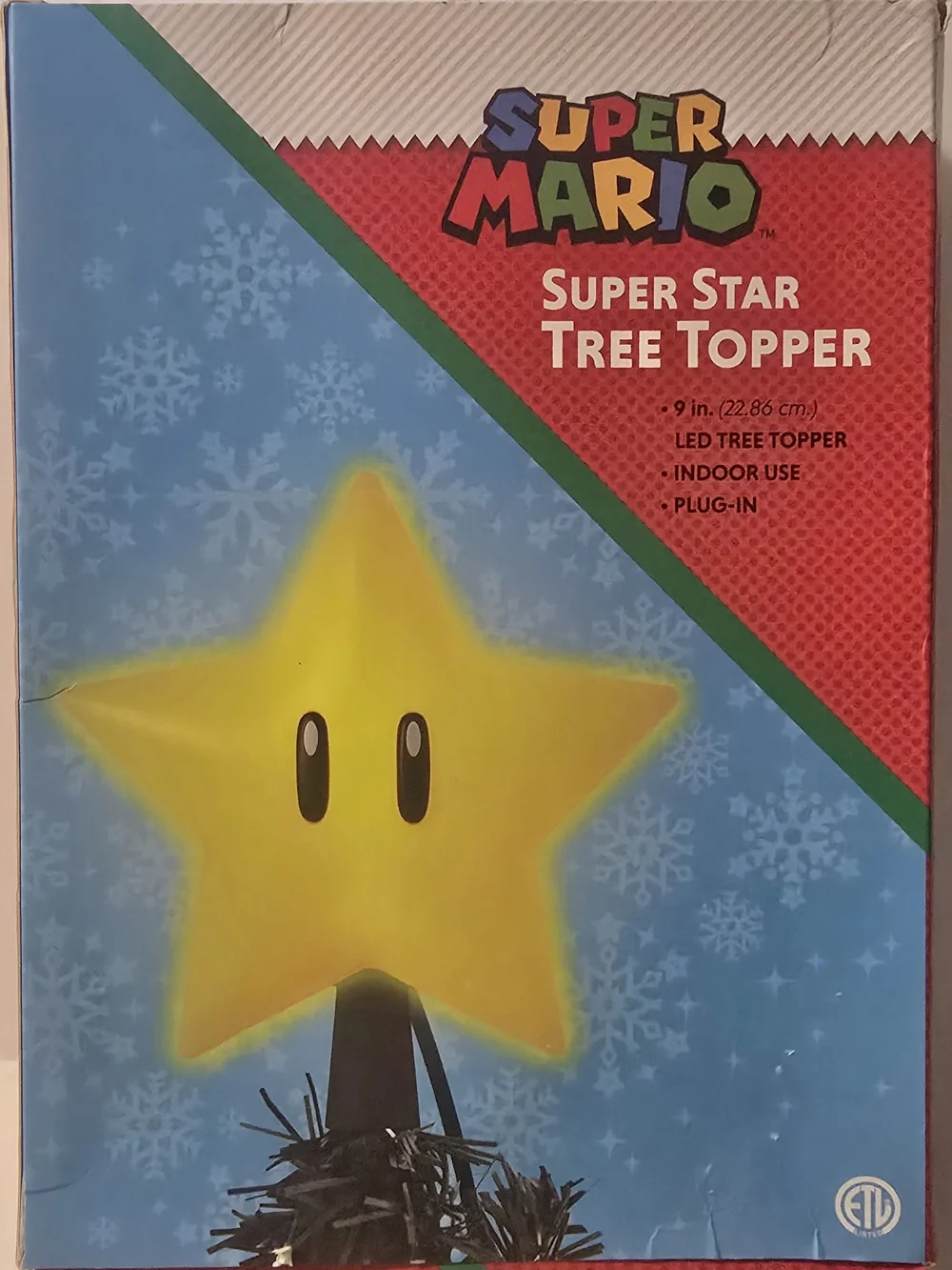 Super Mario Super Star Light Up Tree Topper 9